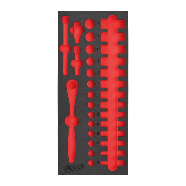 Milwaukee Ersatz-Einlage 1/3  für 3/8" Ratsche und Steckschlüsseleinsätze, für Werkstattwagen 78 cm