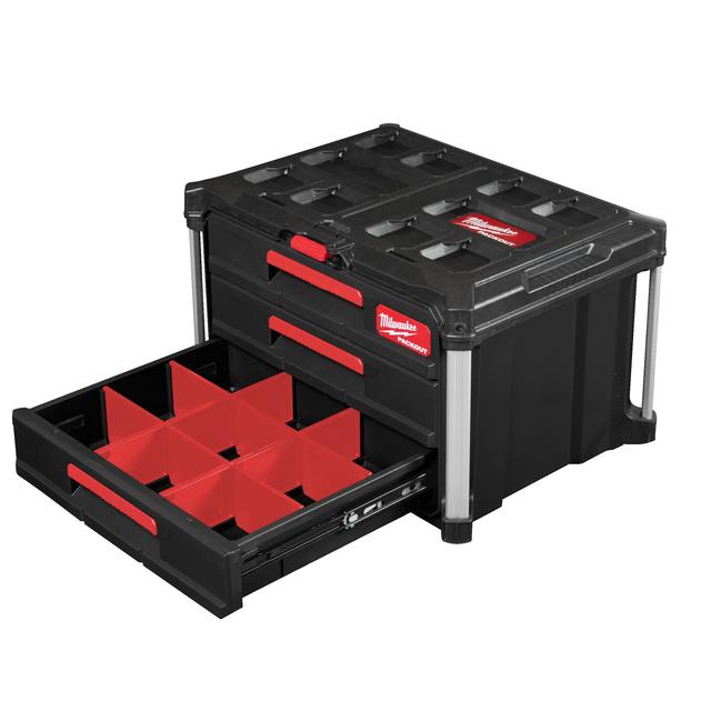 Milwaukee PACKOUT Koffer mit 3 Schubladen 560 x 410 x 360 mm