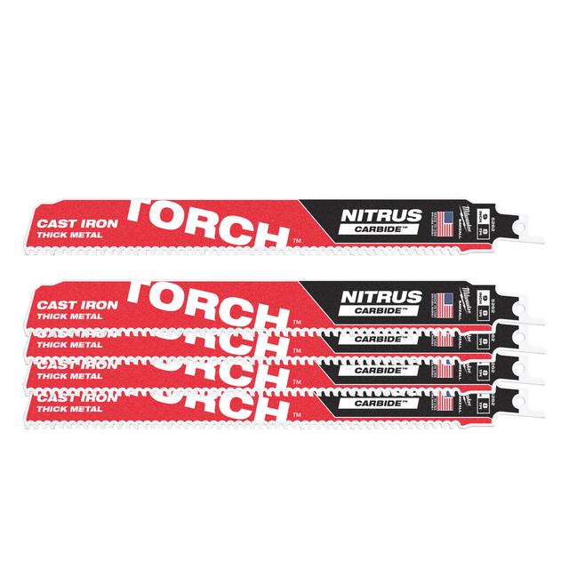 Milwaukee Säbelsägeblatt Metall THE TORCH NITRUS HM-bestückt 5er Pack 230 x 3,2 mm (8 TPI)