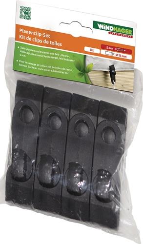 Planenclip-Set 8 Befestigungsclips m.Schrauben WINDHAGER