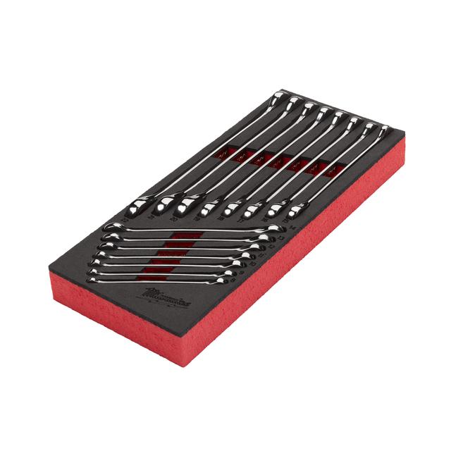Milwaukee MAX BITE Ratschen-Ringmaulschlüssel Einlage 15-teilige Einlage für Werkstattwagen 78 cm