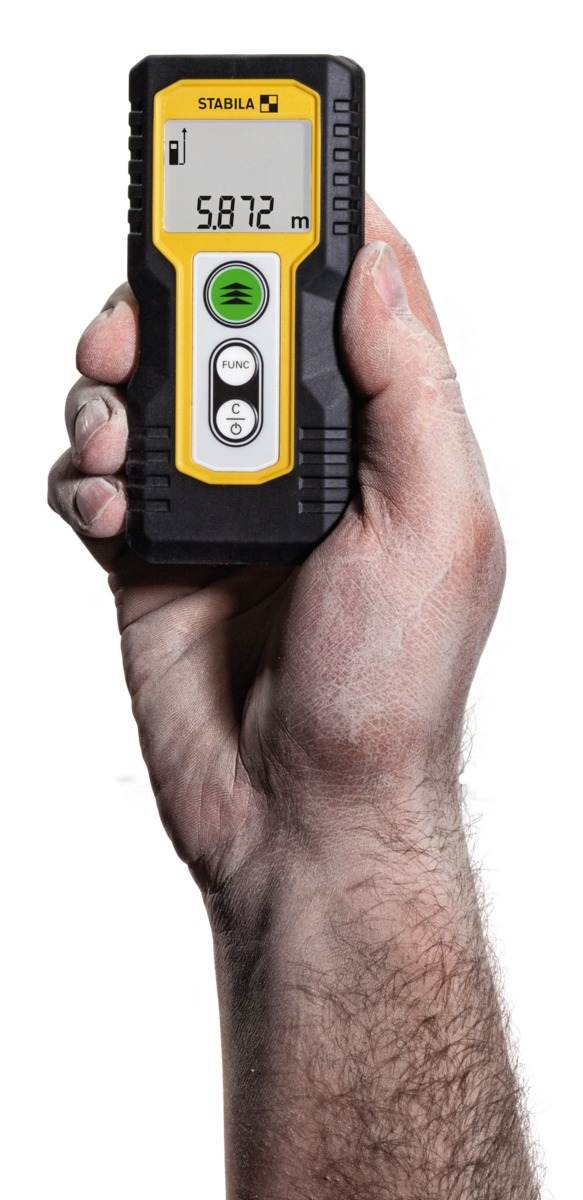 STABILA Laser-Entfernungsmesser LD 220, max. Messbereich 30 m, 4 Messfunktionen (u. a. Fläche und Volumen), IP 54, inkl. Batterien (2 x AAA)