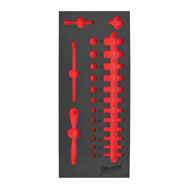 Milwaukee Ersatz-Einlage 1/3  für 1/4" Ratsche und Steckschlüsseleinsätze, für Werkstattwagen 78 cm