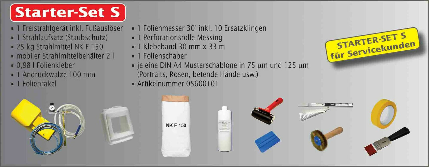 Sandstrahlgravuren Starter-Set S