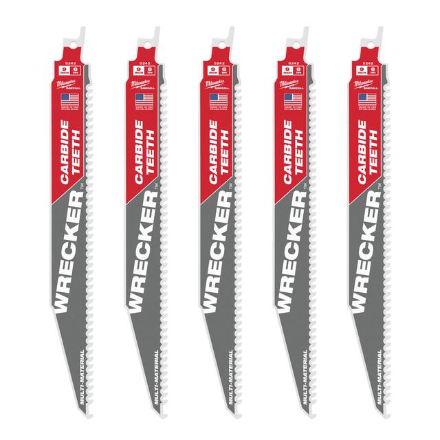 Milwaukee Säbelsägeblatt THE WRECKER HM-bestückt 5er Pack 230 x 4,2 mm (6 TPI)