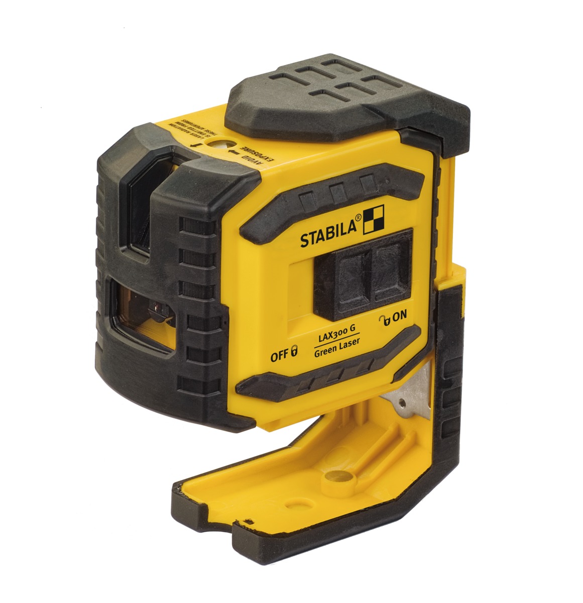 STABILA Kreuzlinienlaser LAX 300 G, 4-teiliges Set, selbstnivellierend, helle grüne Laser-Linien mit Lotpunkten, Reichweite bis 30 m, Schutzklasse IP 54, Zielplatte, Wandhalterung, Tasche