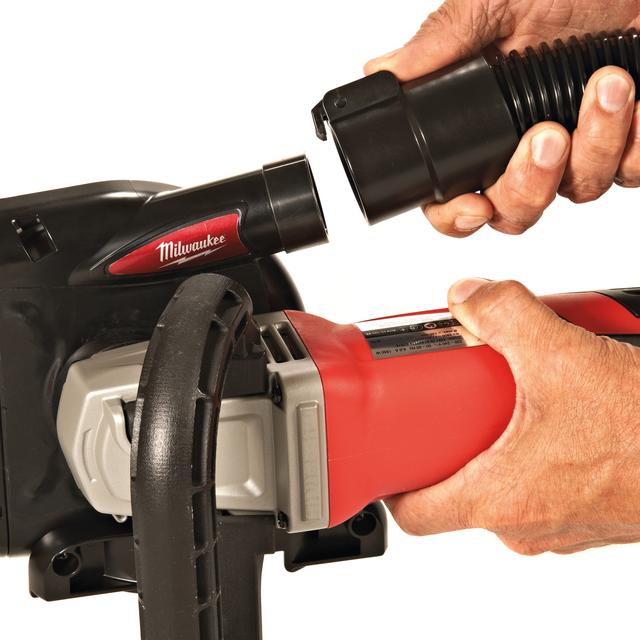 Milwaukee AGV15-125XCDEG-SET Winkelschleifer mit Absaughaube Schleifen