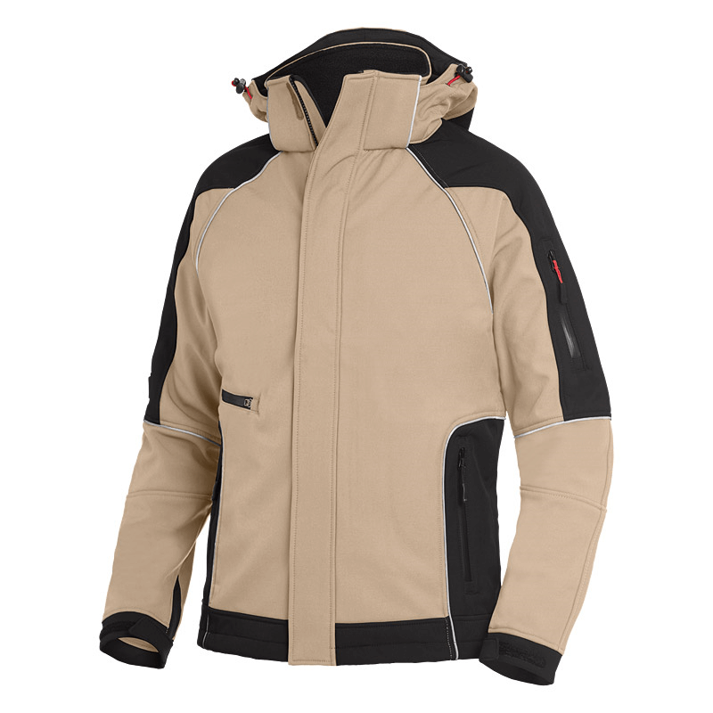 FHB WALTER Softshell-Jacke beige-schwarz 2XL