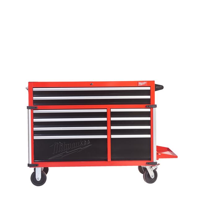 Milwaukee TOOLGUARD Werkstattwagen 117 cm / 46" rot mit 10 Schubladen