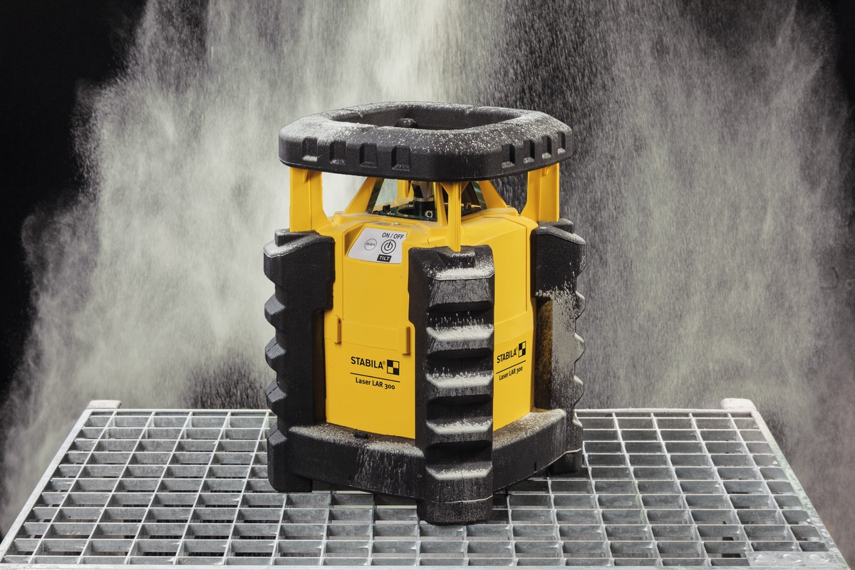 STABILA Rotationslaser LAR 300, 3-teiliges Set, selbstnivellierend, vollautomatisch und motorgesteuert, wasser- und staubdicht nach IP 65, inkl. Receiver und Tragekoffer