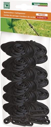 Befestigungsschnur Variabel 6 Schnüre u.2 Spanner PP L.2m WINDHAGER
