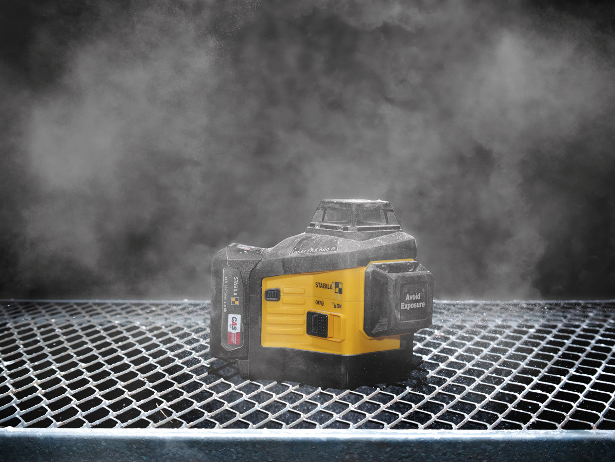 STABILA 12-V-System Kreuzlinienlaser LAX 600 G, selbstnivellierend, 3 x 360° grüne Laserlinien, max. Reichweite: 40 m, Tragekoffer, Universal- und Wandhalterung (ohne Akku und Ladegerät)