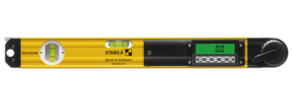 STABILA Elektronischer Winkelmesser TECH 700 DA, 45 cm, 1 Digital-Display, Messbereich: 0° – 270°, Anzeige-Modus: Grad, 1 Horizontal-Libelle, 1 Vertikal-Libelle, Schutzklasse IP 54, Tasche
