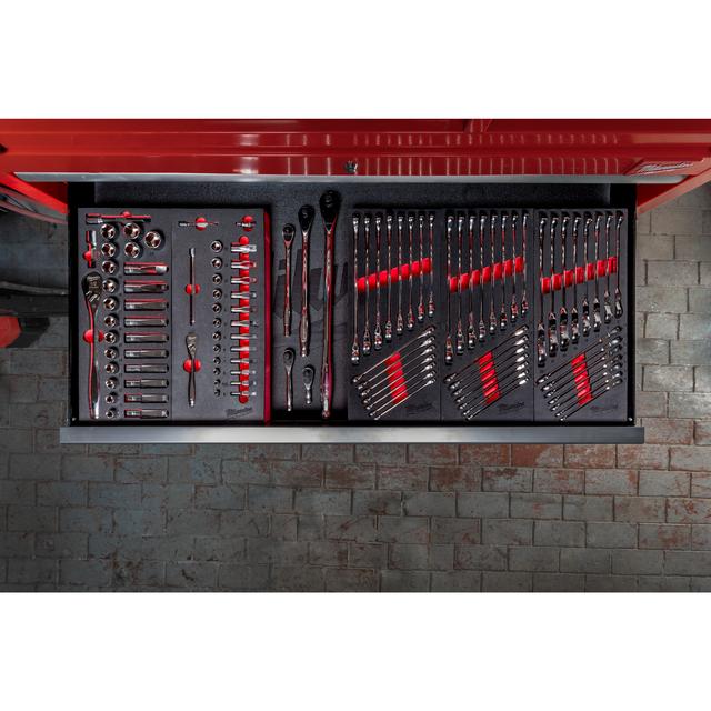 Milwaukee MAX BITE Ringmaulschlüssel Einlage 27-teilige Einlage für Werkstattwagen 78 cm