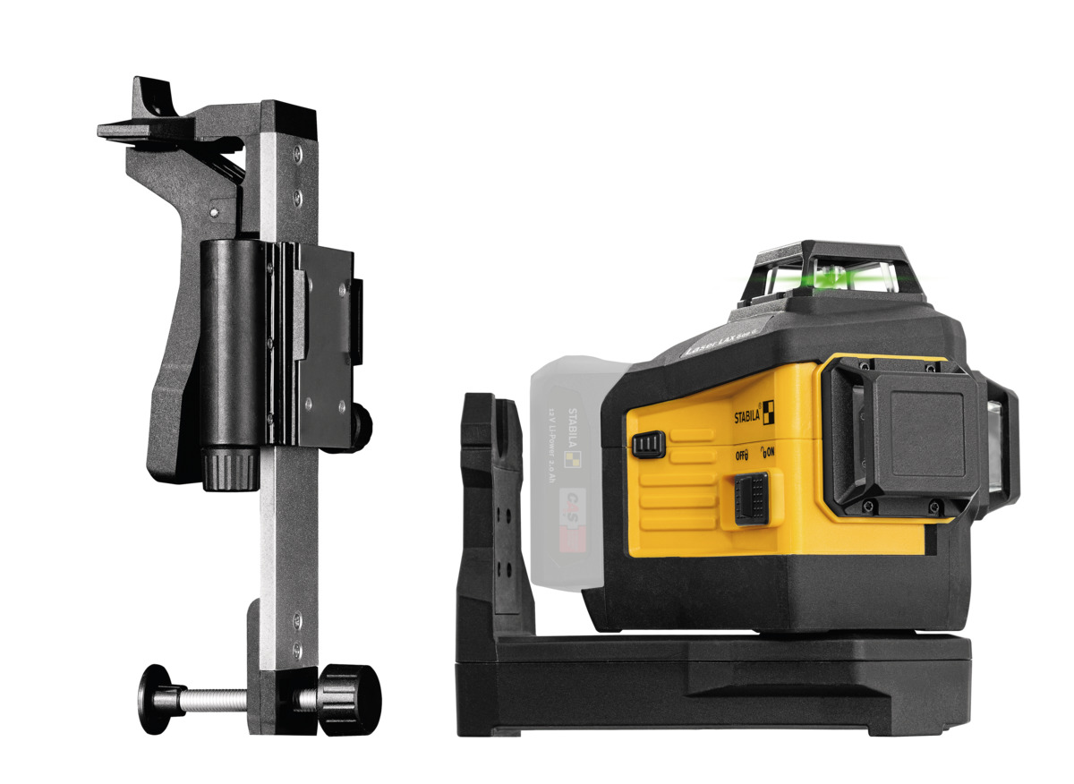 STABILA 12-V-System Kreuzlinienlaser LAX 600 G, selbstnivellierend, 3 x 360° grüne Laserlinien, max. Reichweite: 40 m, Tragekoffer, Universal- und Wandhalterung (ohne Akku und Ladegerät)