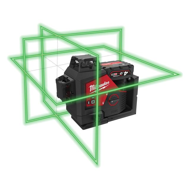 Milwaukee M123PL-401C M12 Akku-Kreuzlinienlaser 3 x 360°