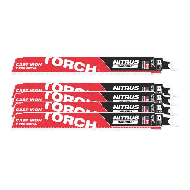 Milwaukee Säbelsägeblatt Metall THE TORCH NITRUS HM-bestückt 5er Pack 230 x 2,5 mm (10 TPI)