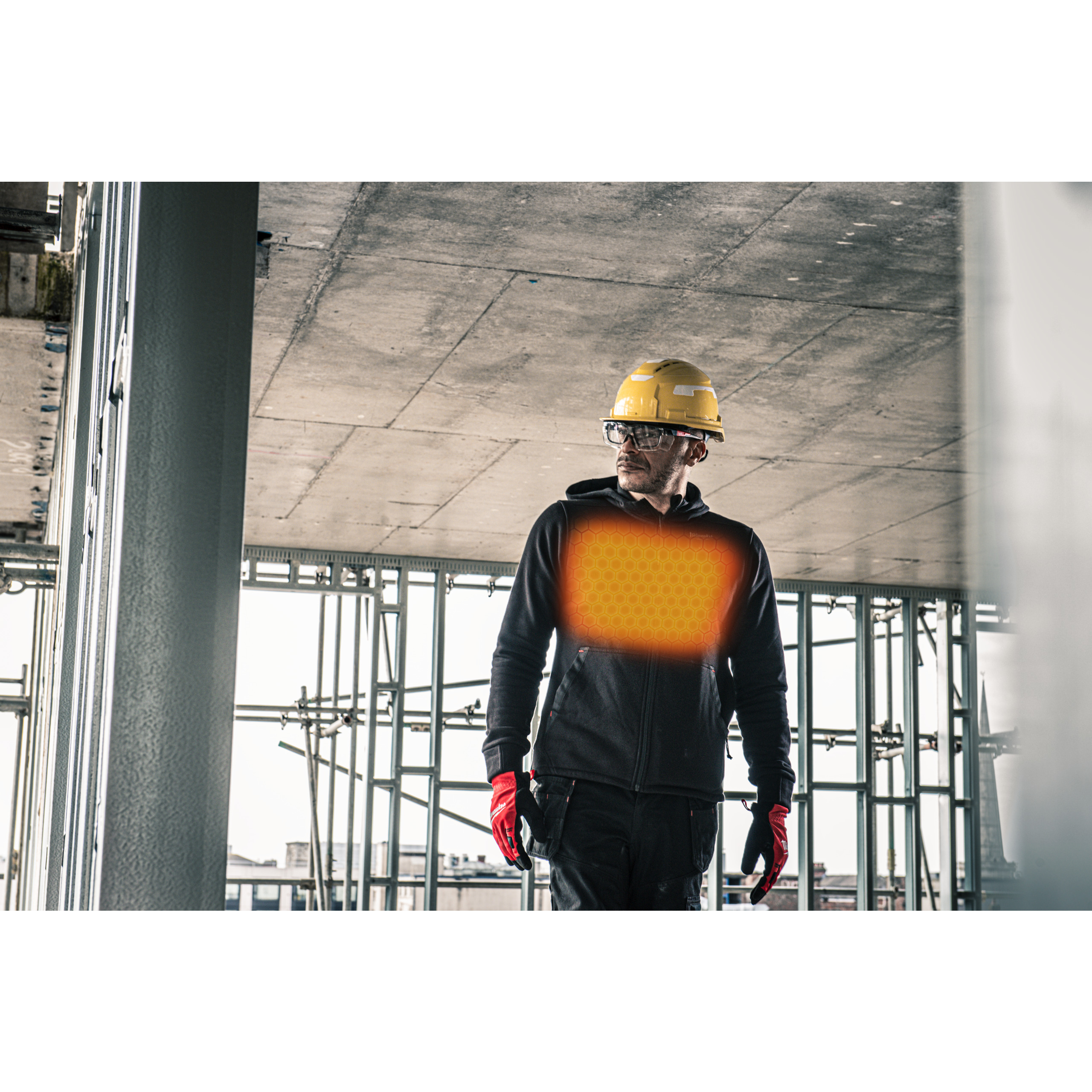 Milwaukee M12 HHBL5 12 V Akku-Heiz-Kapuzenpullover Herren schwarz, ohne Akku u. Ladegerät