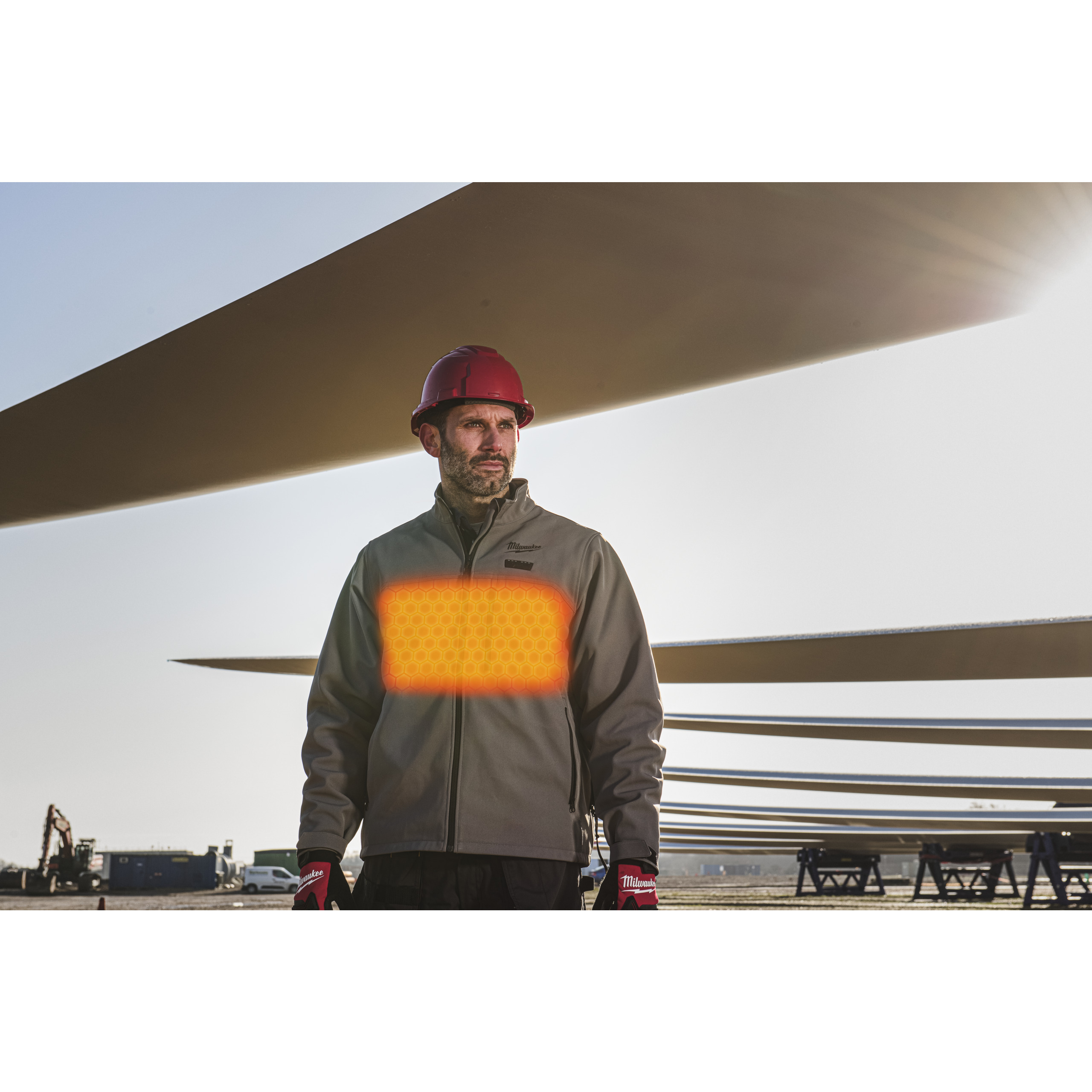 Milwaukee M12 HJGR6-0 (XL) 12 V Akku-Heiz-Jacke Herren grau, ohne Akku u. Ladegerät