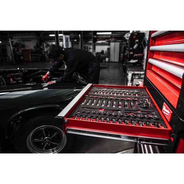 Milwaukee 1/2" Ratschen- & Steckschlüsseleinsätze Einlage 28-teilige Einlage für Werkstattwagen 78 cm
