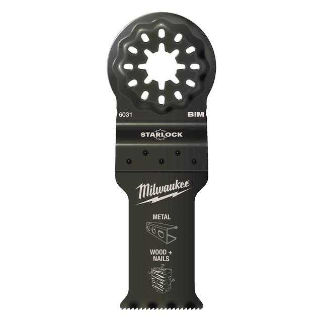 Milwaukee Multitool Starlock Bi-Metall Tauchsägeblatt für Schnitte in Holz mit Nägeln 35 x 42 mm