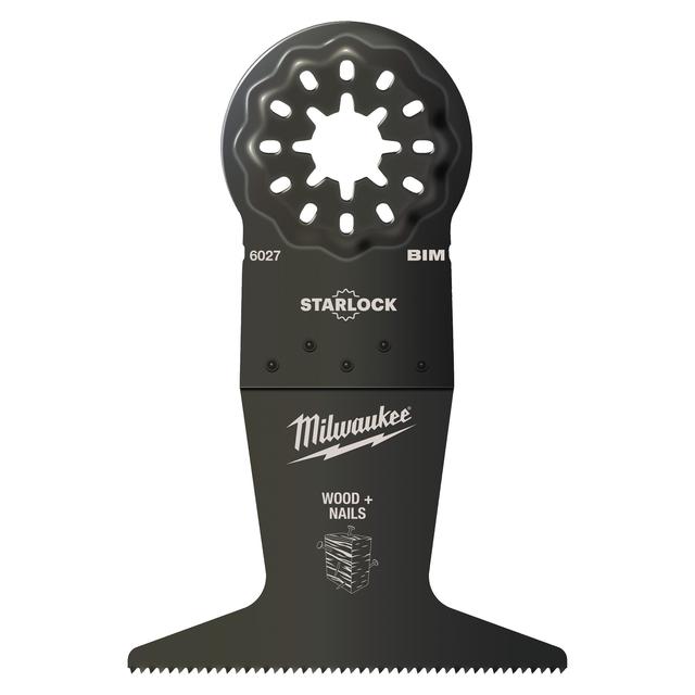 Milwaukee Multitool Starlock Bi-Metall Tauchsägeblatt für Schnitte in Holz mit Nägeln 65 x 42 mm