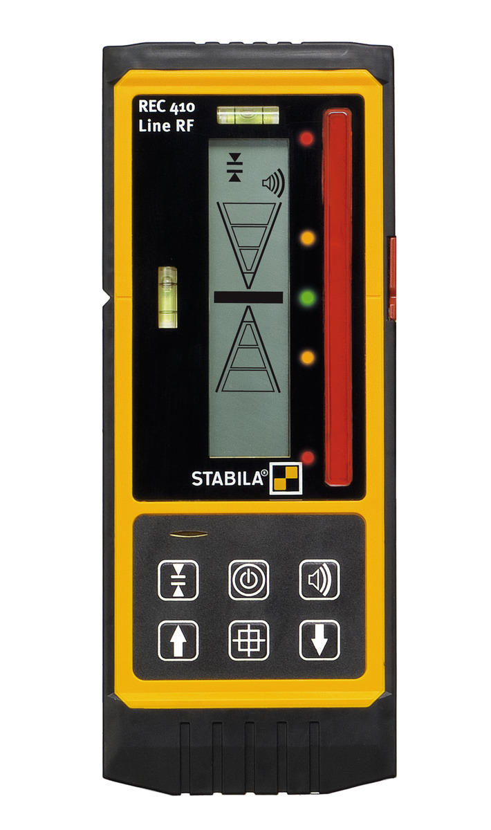 STABILA Empfänger REC 410 Line RF, Receiver für Linienlaser mit roten Laserstrahlen, automatische Feinausrichtung, kompatibel mit STABILA LA 80 L