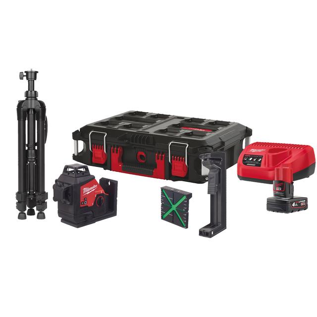 Milwaukee M123PLSKIT-401P M12 Akku-Kreuzlinienlaser 3 x 360° Kit