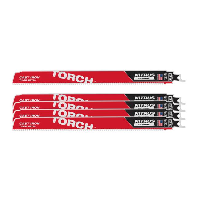 Milwaukee Säbelsägeblatt Metall THE TORCH NITRUS HM-bestückt 5er Pack 300 x 2,5 mm (10 TPI)