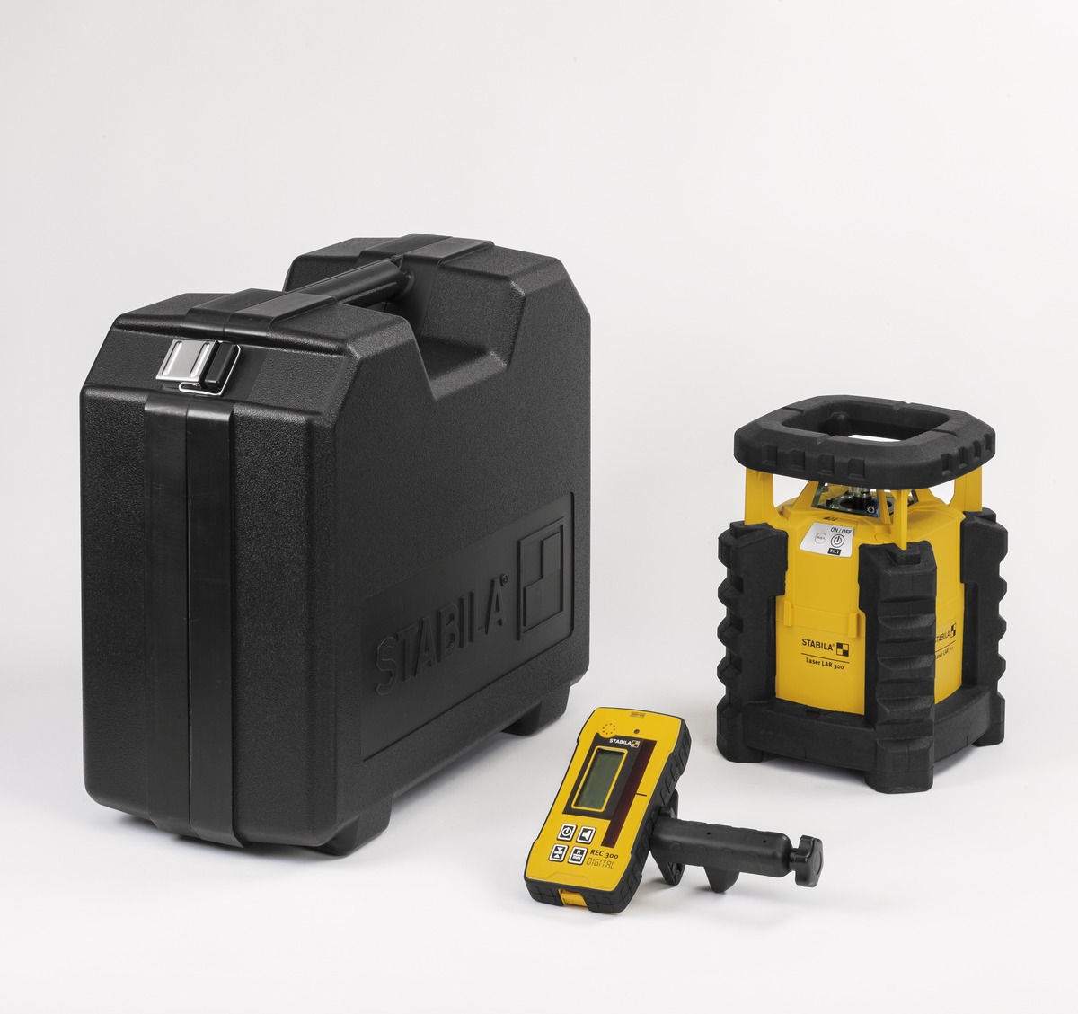 STABILA Rotationslaser LAR 300, 3-teiliges Set, selbstnivellierend, vollautomatisch und motorgesteuert, wasser- und staubdicht nach IP 65, inkl. Receiver und Tragekoffer
