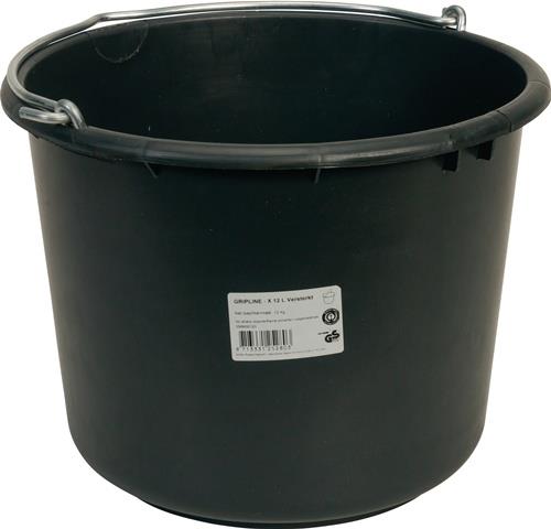 Baueimer GRIPLINE X 12l schwer, verstärkt schwarz Ku.BERDAL