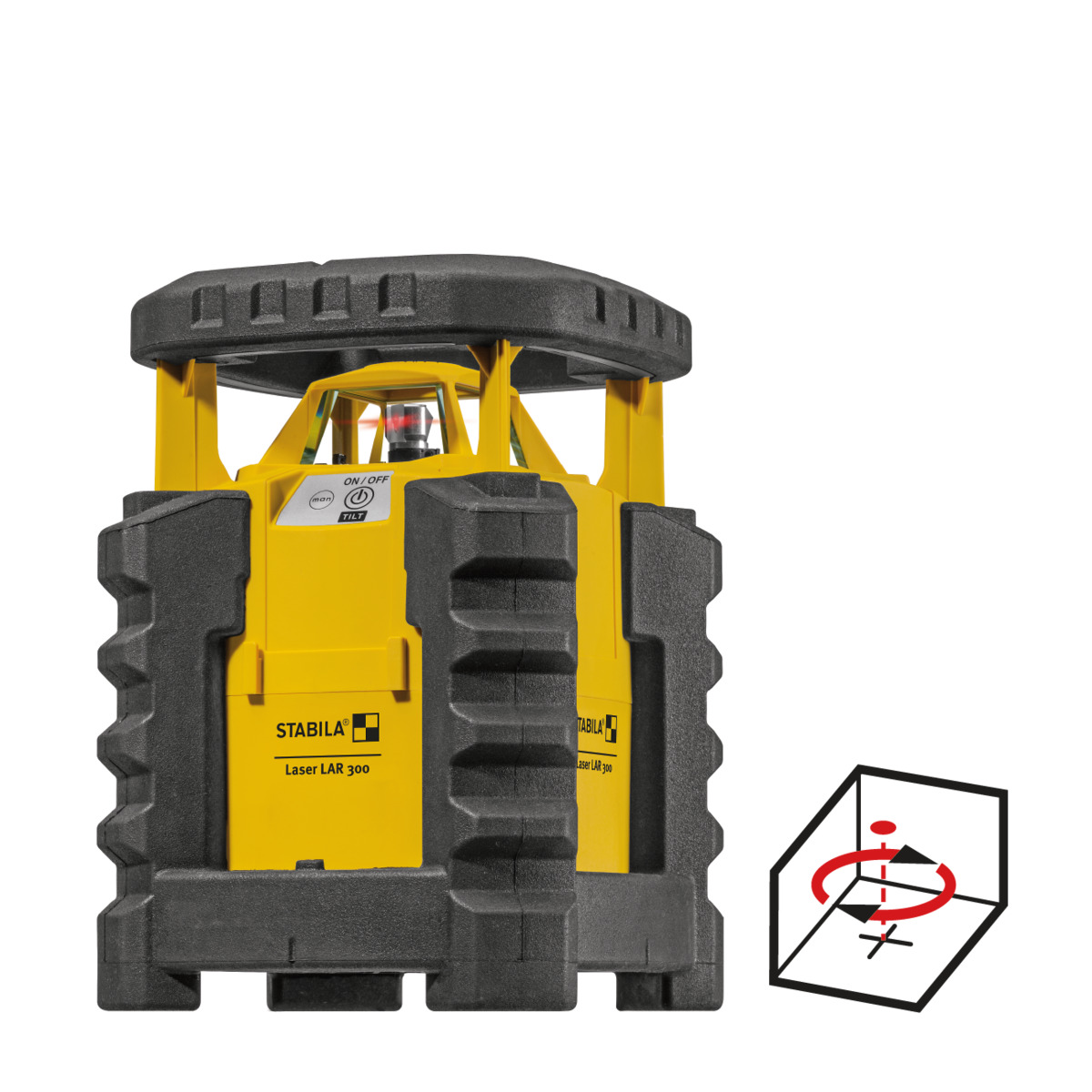 STABILA Rotationslaser LAR 300, 3-teiliges Set, selbstnivellierend, vollautomatisch und motorgesteuert, wasser- und staubdicht nach IP 65, inkl. Receiver und Tragekoffer