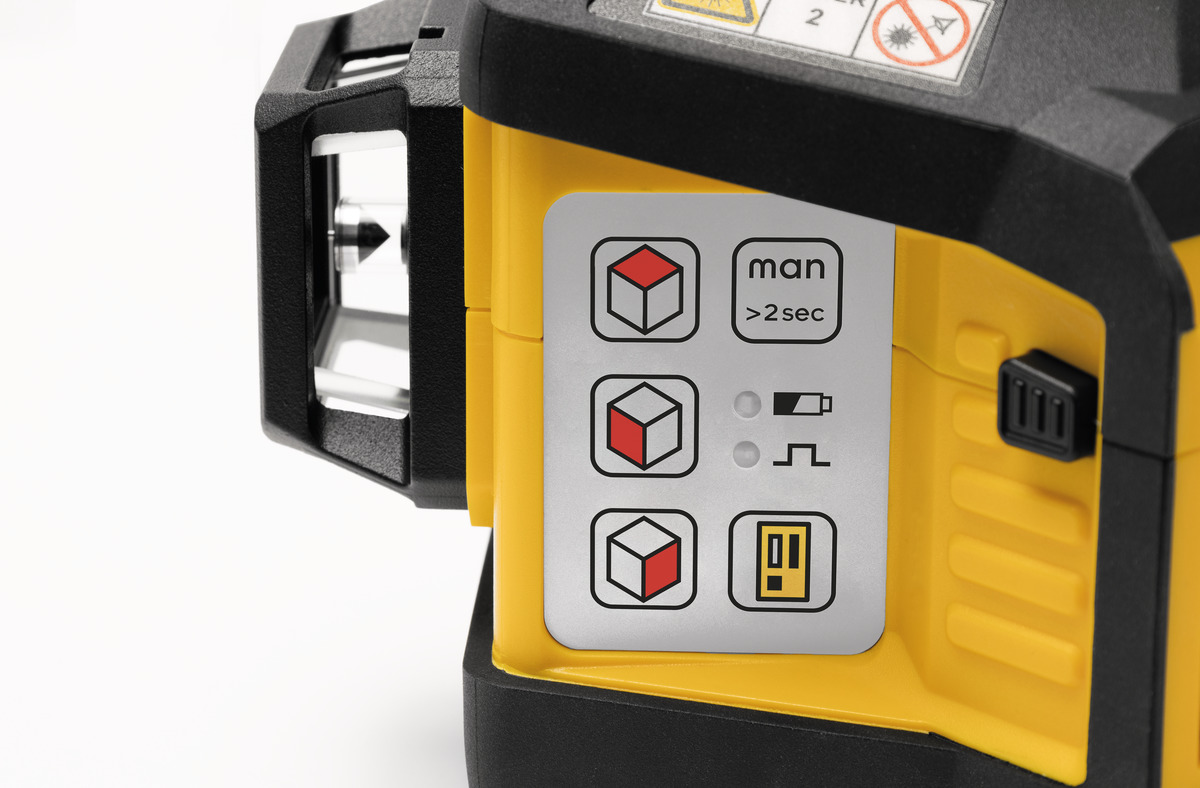 STABILA 12-V-System Kreuzlinienlaser LAX 600, selbstnivellierend, 3 x 360° rote Laserlinien, max. Reichweite: 30 m, CAS-Akku und -Ladegerät (EU), Universal- und Wandhalterung, Tragekoffer