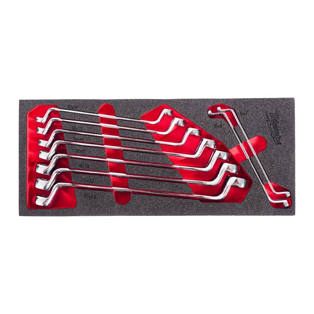 Milwaukee Doppel-Ringschlüssel Einlage 9-teilige Einlage für Werkstattwagen 78 cm
